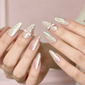 Stunning Retro Flower Y2k Caviar Bead Floral Press on Nails