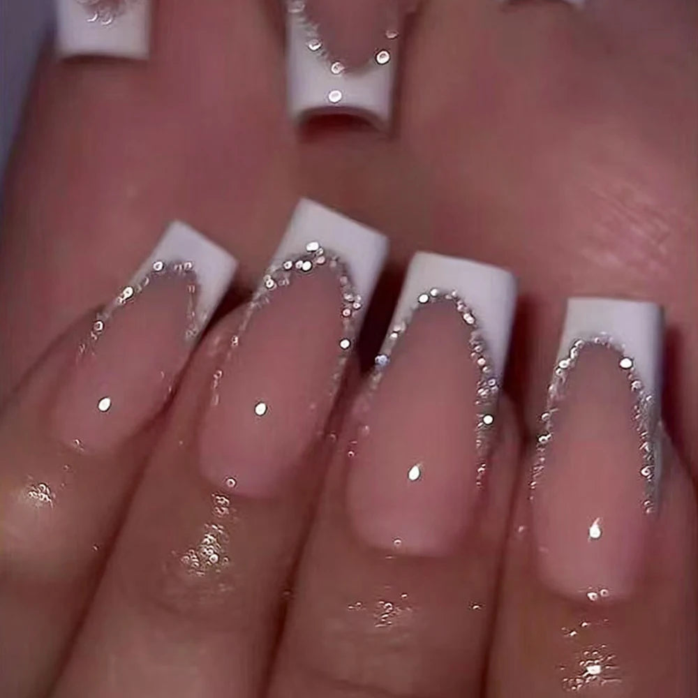Stunning Retro Flower Y2k Caviar Bead Floral Press on Nails