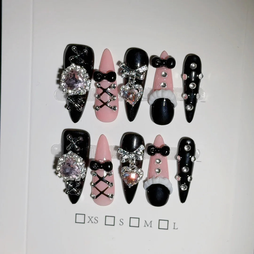 Long Y2K Stiletto Press on Gothic Alt Nails