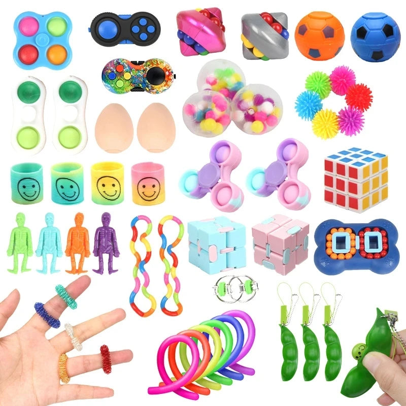 Random Mystery Fidget Toys Bag Pack for Cheap Sensory Toys Stress Reliver Autism ADHD Gifts Spinner Fidget Squishy Set