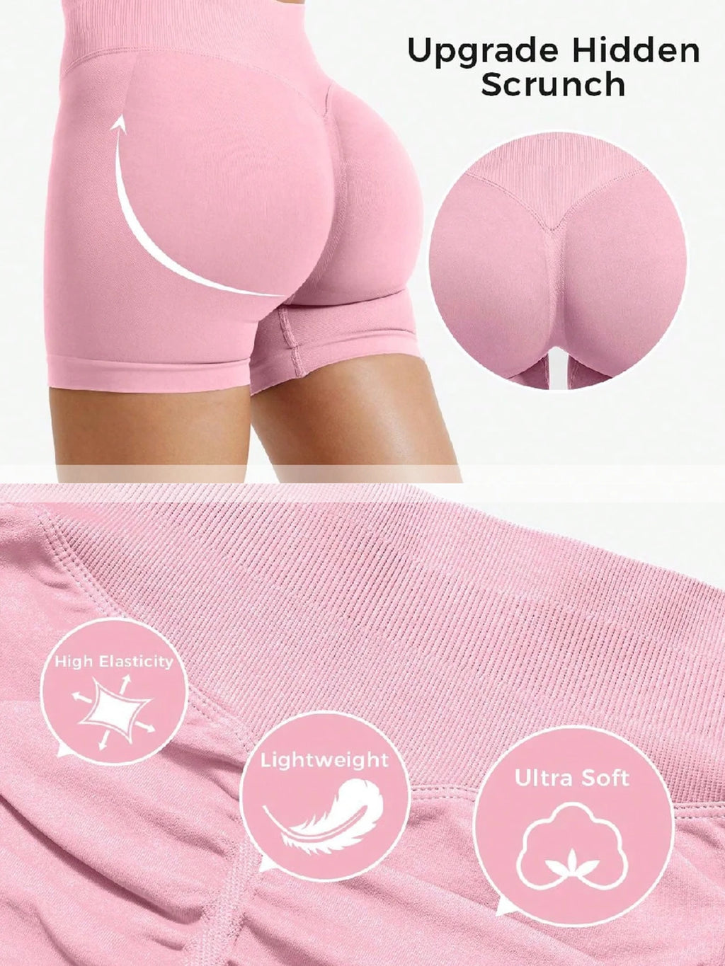 High stretch hip lifting fitness yoga shorts with no awkward lines
