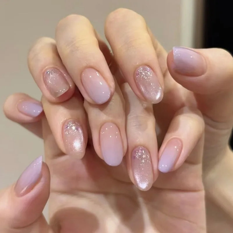 Pink Flower Almond Kawaii Press on Nails