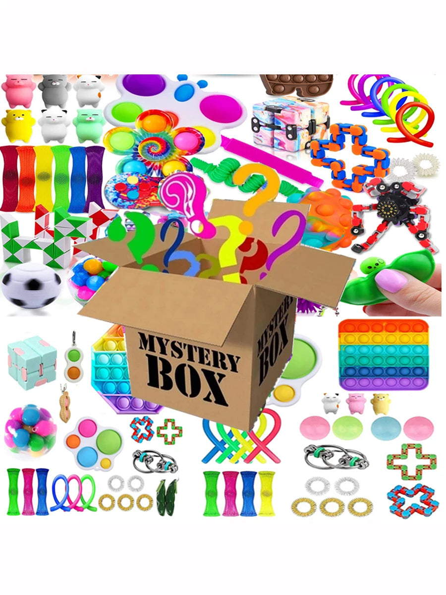 Random Mystery Fidget Toys Bag Pack for Cheap Sensory Toys Stress Reliver Autism ADHD Gifts Spinner Fidget Squishy Set