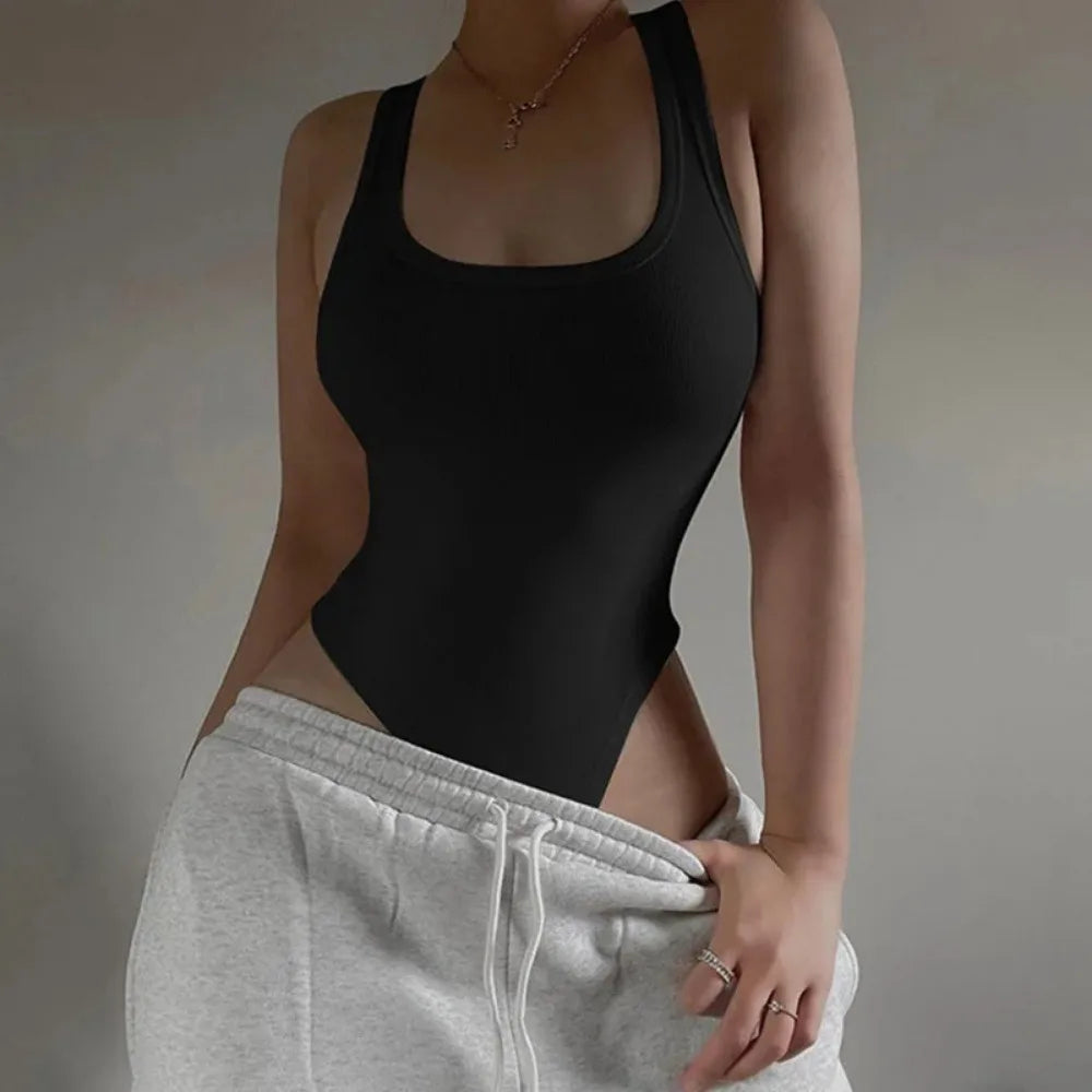 Bodycon Sleeveless Halter Top Bodysuit