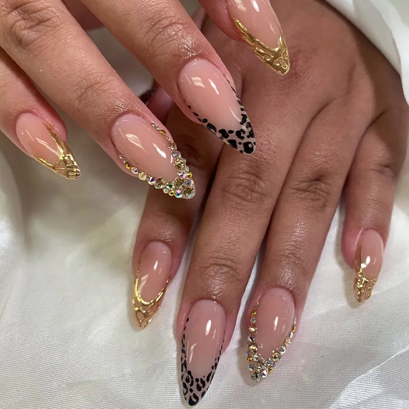Pink Flower Almond Kawaii Press on Nails