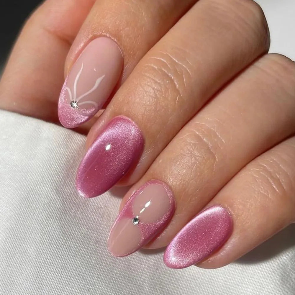 Glossy Cat Eye Full Glam Press On Nails