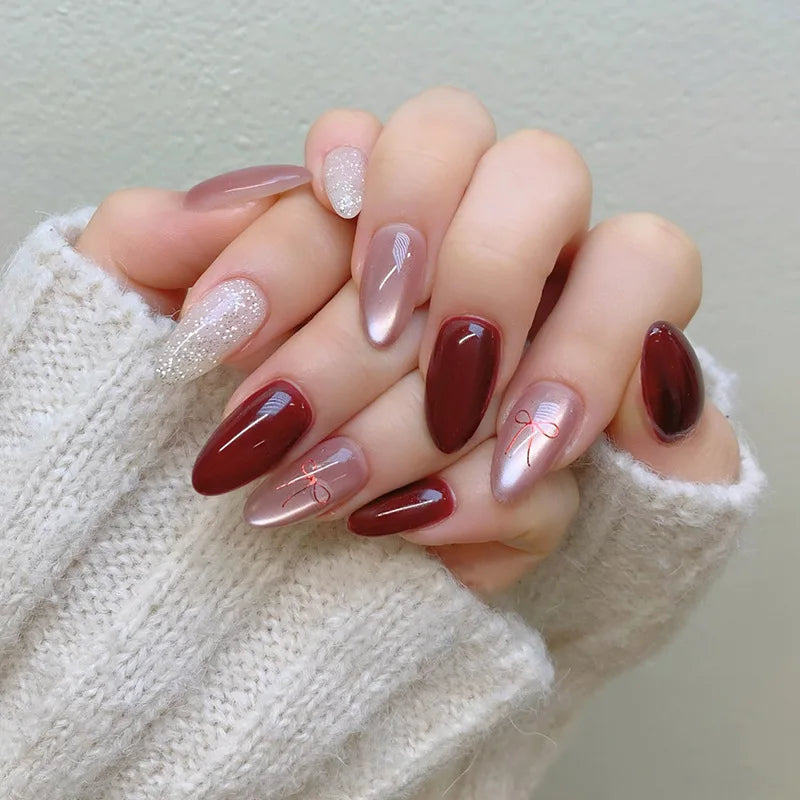 Glossy Cat Eye Full Glam Press On Nails