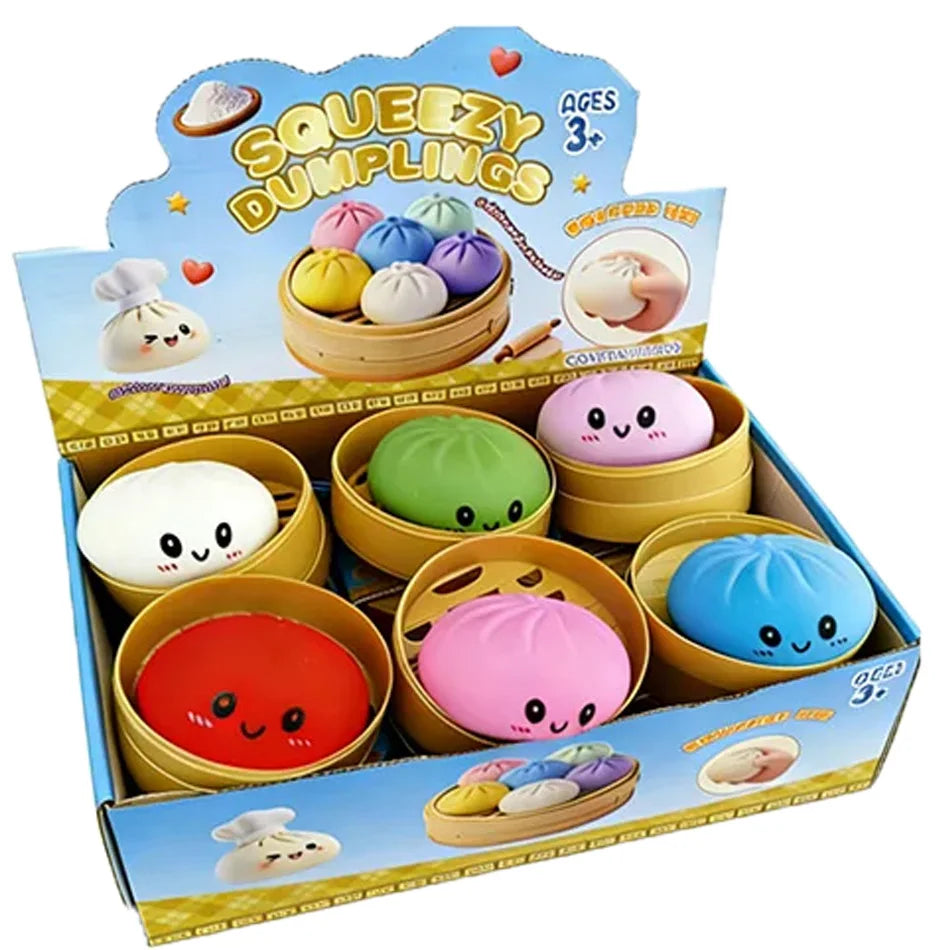 Mystery Random Dumpling Squishies Cute Colorful Bun Toy Stress Relief Fidget