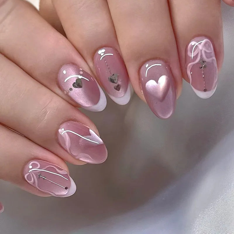Glossy Cat Eye Full Glam Press On Nails
