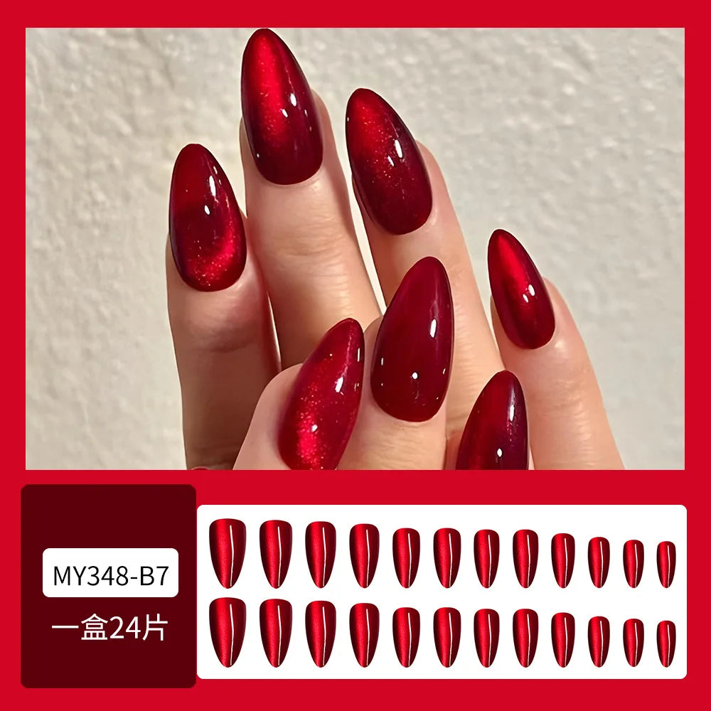 Glossy Cat Eye Full Glam Press On Nails
