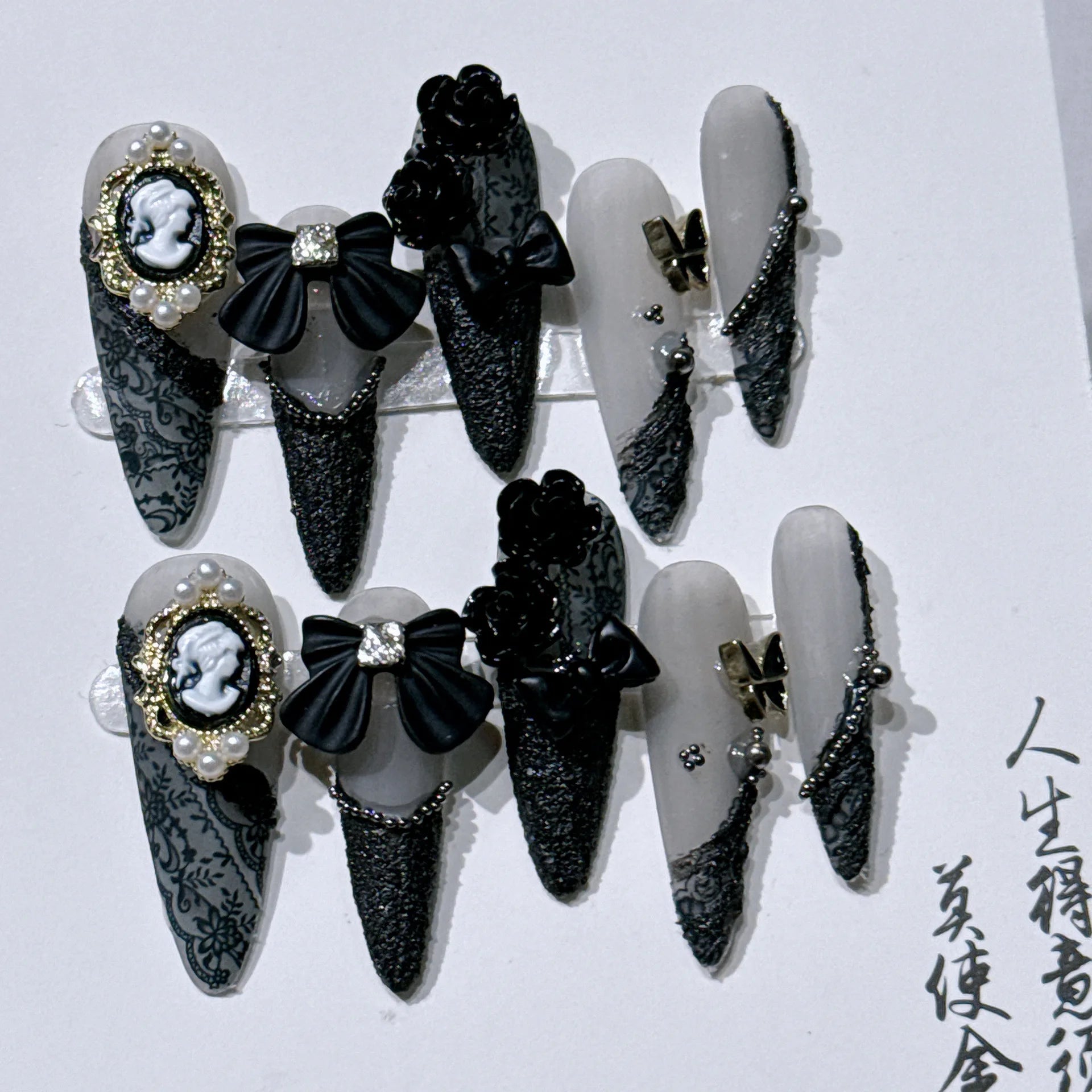 Long Y2K Stiletto Press on Gothic Alt Nails
