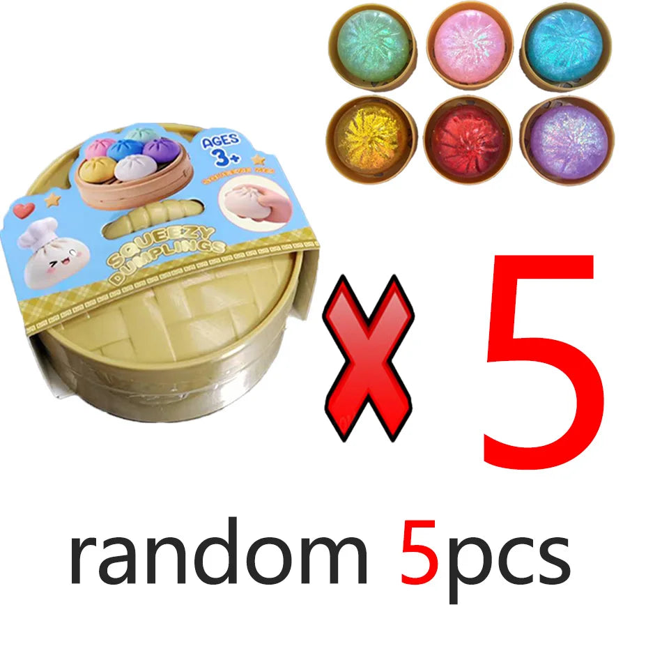 Mystery Random Dumpling Squishies Cute Colorful Bun Toy Stress Relief Fidget