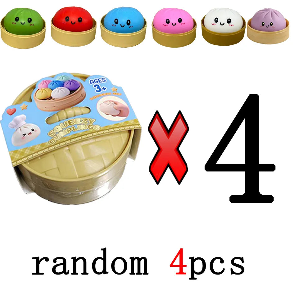 Mystery Random Dumpling Squishies Cute Colorful Bun Toy Stress Relief Fidget