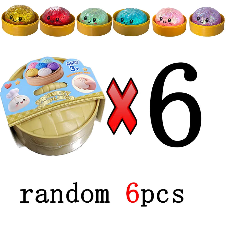 Mystery Random Dumpling Squishies Cute Colorful Bun Toy Stress Relief Fidget