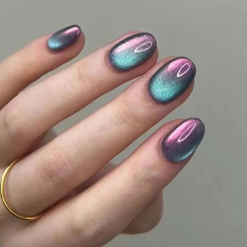 Glossy Cat Eye Full Glam Press On Nails