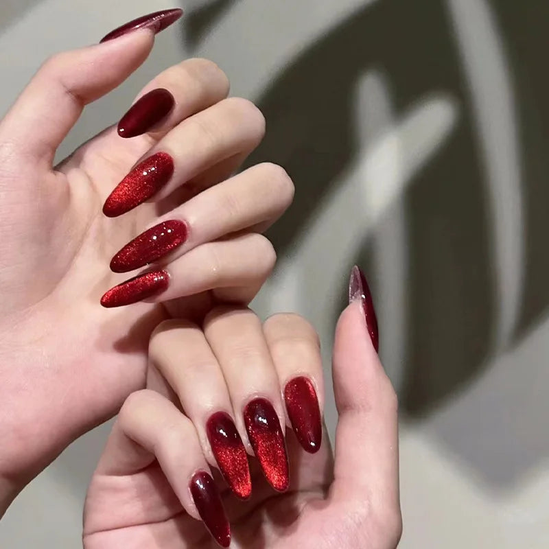 Glossy Cat Eye Full Glam Press On Nails