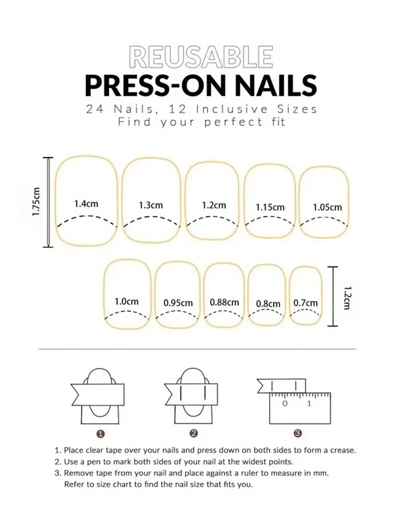 Square French Tip Y2K Press on Nails
