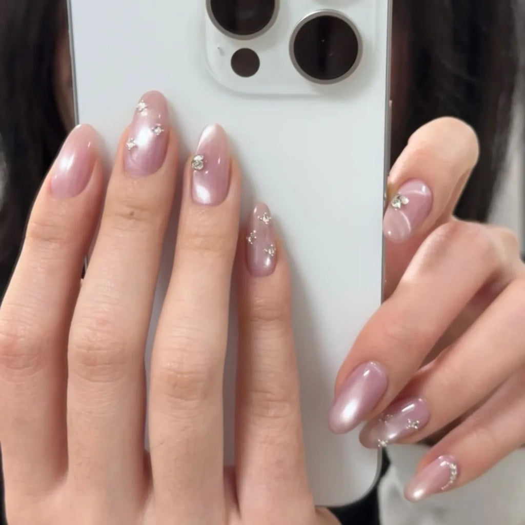 Glossy Cat Eye Full Glam Press On Nails