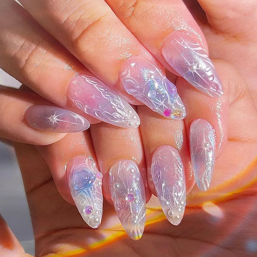 Romantic Y2k Almond Cutesy Press On Nails
