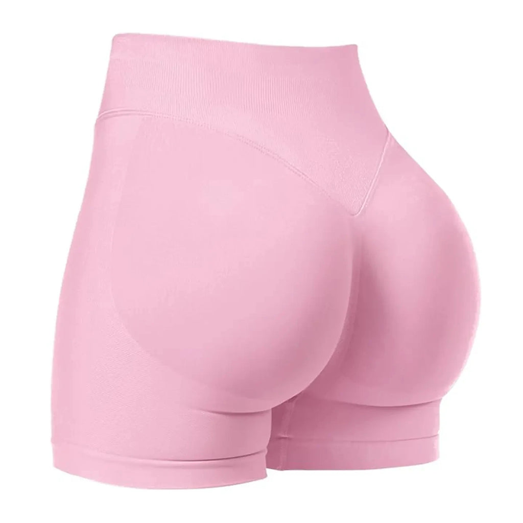 High stretch hip lifting fitness yoga shorts with no awkward lines