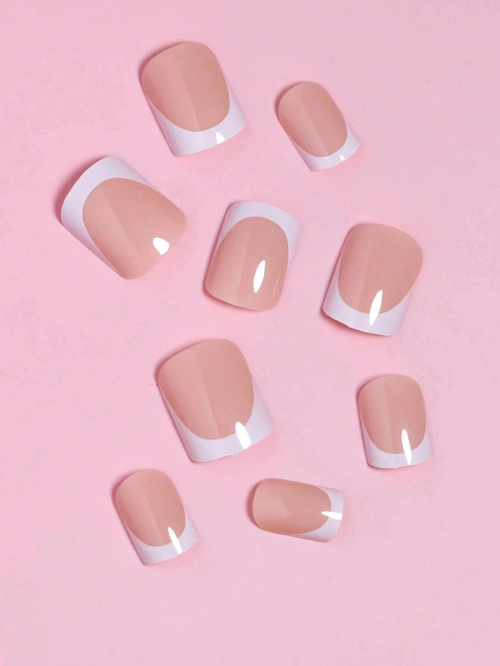 Square French Tip Y2K Press on Nails