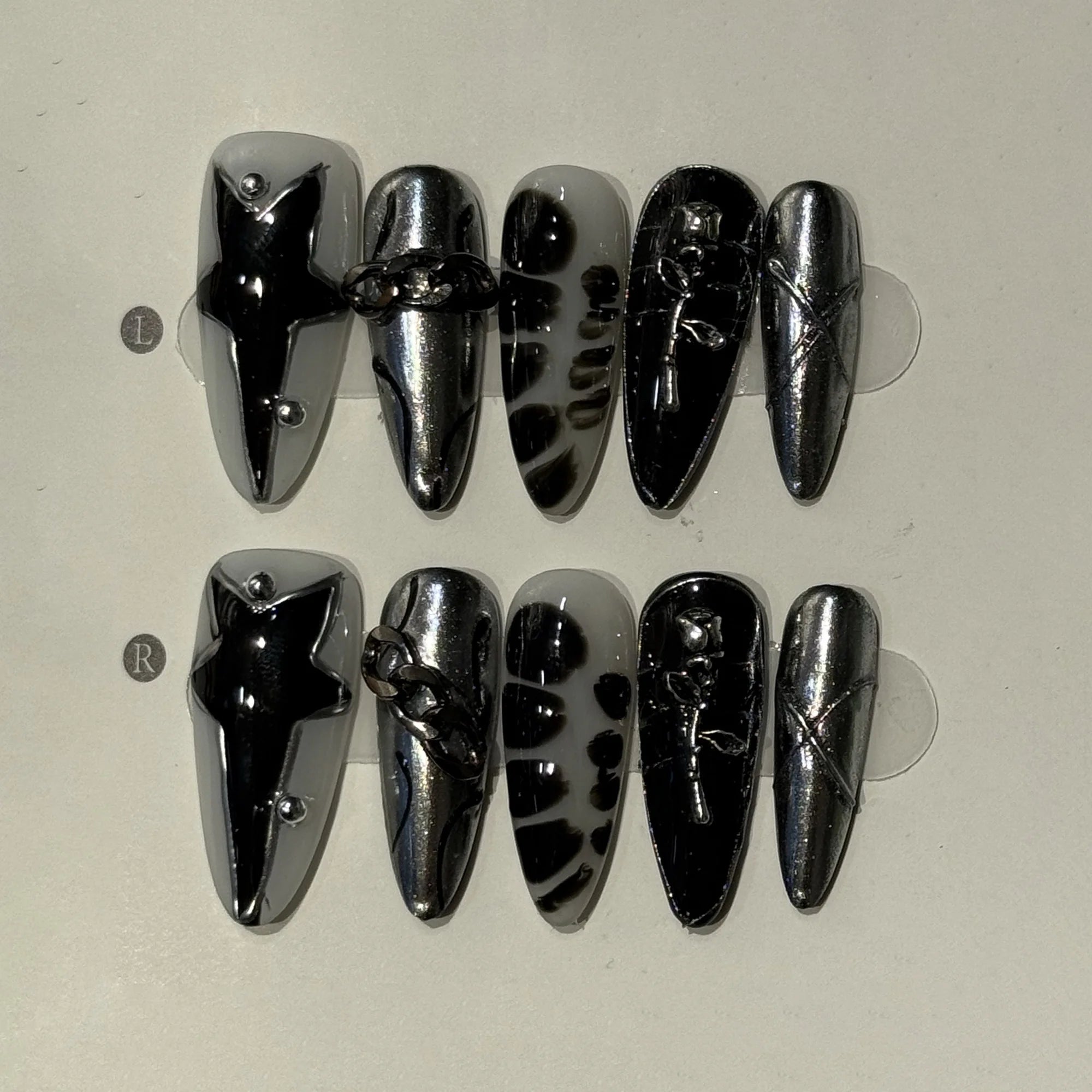 Long Y2K Stiletto Press on Gothic Alt Nails