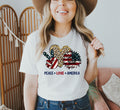 Peace Love America 4th Of July T-shirt